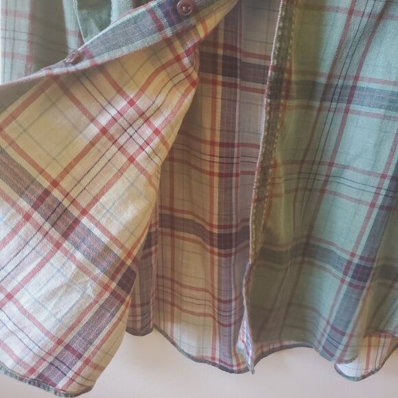 Gap Mens XL Green Twill Plaid Button Down Long Sleeve Cotton Comfort Outdoor - Picture 9 of 12